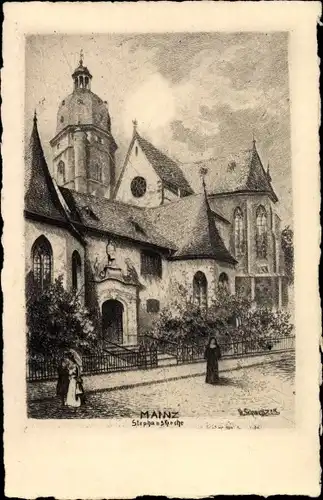 Künstler Ak Schwenzer, G. W., Mainz am Rhein, Stephanskirche