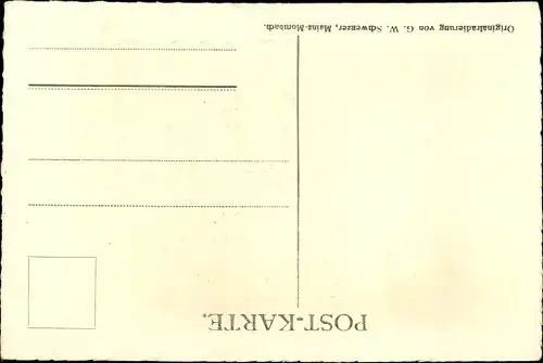 Künstler Ak Schwenzer, G. W., Mainz am Rhein, Erker des alten Gymnasiums