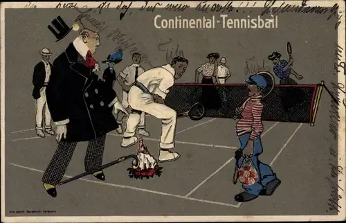 Künstler Ak Continental Tennisball, Reklame