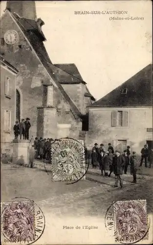 Ak Brain sur l'Authion Loire Authion Maine et Loire, Place de l'Eglise