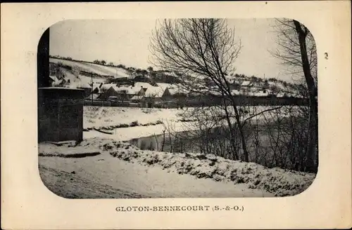 Ak Gloton Bennecourt Yvelines, Blick auf den Ort