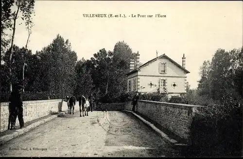 Ak Villemeux Eure et Loir, Le Pont sur l'Eure