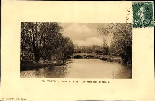 Ak Villemeux Eure et Loir, Bords de l'Eure