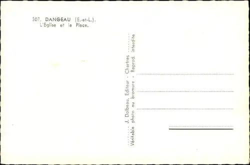 Ak Dangeau Eure et Loir, L'Eglise et la Place