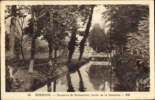 Ak Epernon Eure et Loir, Domaine de Savonniere, bords de la Drouette