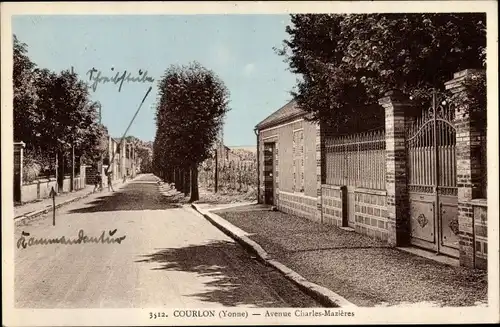 Ak Courlon Yonne, Avenue Charles Mazieres