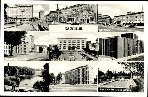 10 alte Ansichtskarten Bochum im Ruhrgebiet, verschiedene Ansichten