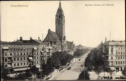Ak Berlin Charlottenburg, Rathaus, Berliner Straße