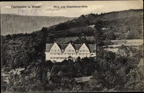 Ak Bad Karlshafen an der Oberweser Hessen, Eisenbahnerheim