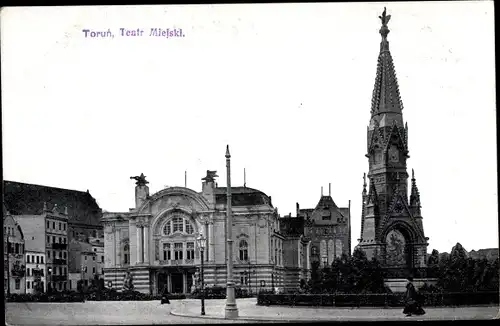 Ak Toruń Thorn Westpreußen, Siegesdenkmal, Stadttheater