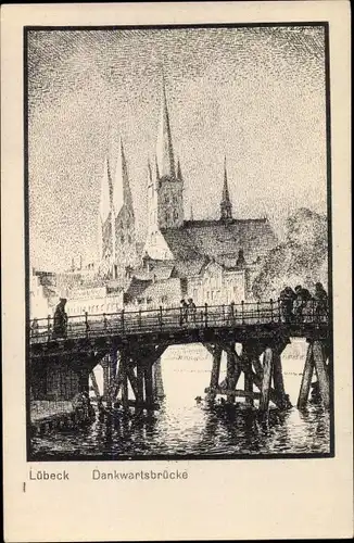 Künstler Ak Bloßfeld, Karl, Lübeck in Schleswig Holstein, Dankwartsbrücke