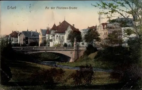 Ak Erfurt in Thüringen, An der Pförtchen Brücke