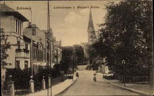 Ak Schleswig an der Schlei, Lutherstraße, Michaeliskirche