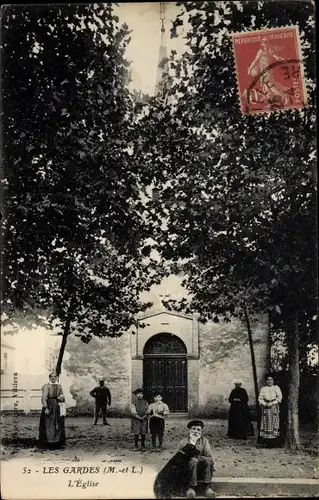 Ak Les Gardes Maine et Loire, L'Eglise