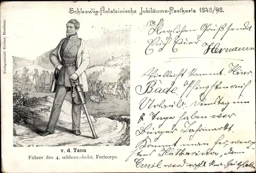 Künstler Ak Schleswig Holsteinische Jubiläums Postkarte 1848 1898, von der Tann