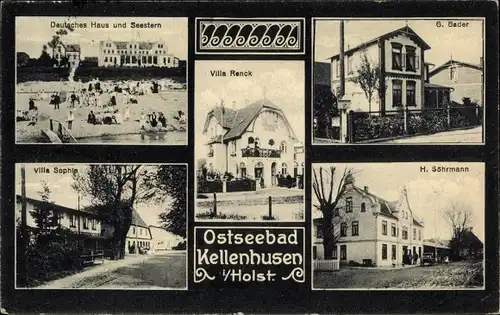 Ak Kellenhusen in Ostholstein, Deutsches Haus und Seestern, Villen Renck & Sophia, G. Bader