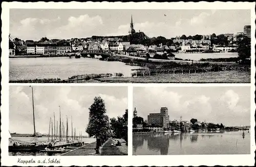 Ak Kappeln an der Schlei, Panorama, Anleger, Wasseransicht