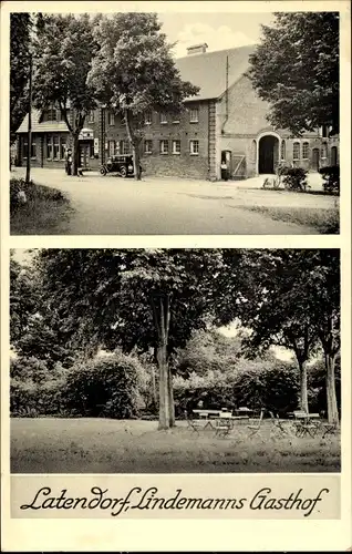 Ak Latendorf in Schleswig Holstein, Lindemanns Gasthaus, Garten