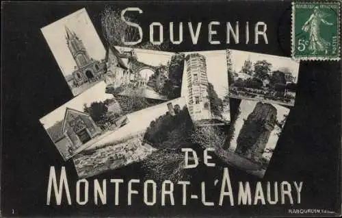 Ak Montfort l'Amaury Yvelines, L'Eglise, Environs, Souvenir