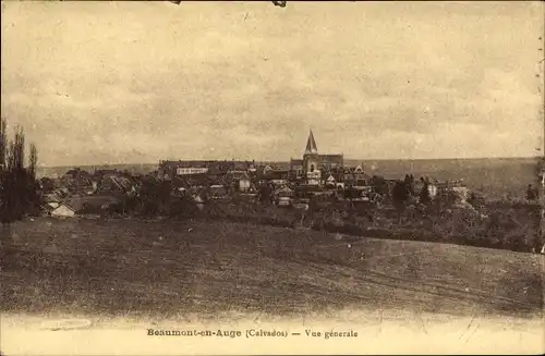 Ak Beaumont en Auge Calvados, Vue generale