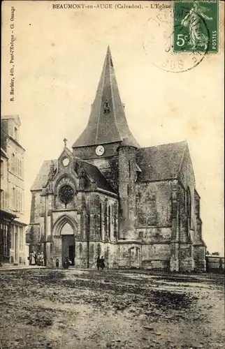 Ak Beaumont en Auge Calvados, L'Eglise