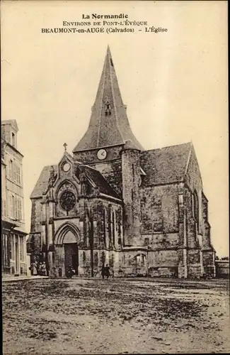 Ak Beaumont en Auge Calvados, L'Eglise