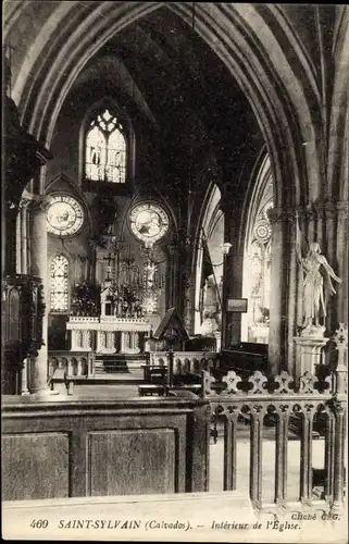 Ak Saint Sylvain Calvados, Interieur de l'Eglise