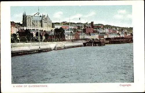 Ak Cobh Queenstown County Cork Irland, Panorama