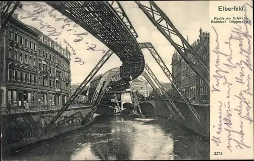 Ak Elberfeld Wuppertal, Schwebebahnhof Döppersberg