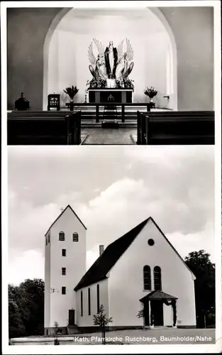 Ak Ruschberg bei Baumholder, Katholische Pfarrkirche, Altar