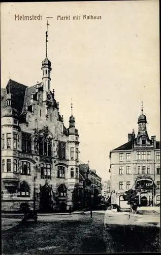 Ak Helmstedt in Niedersachsen, Markt, Rathaus