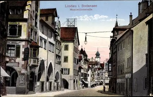 Ak Lindau am Bodensee Schwaben, Maximilianstraße