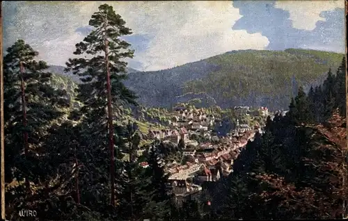 Künstler Ak Triberg im Schwarzwald, Panorama