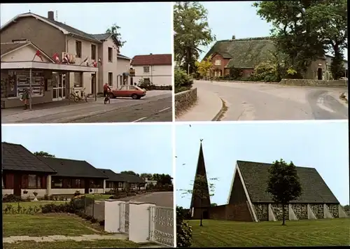 Ak Kisdorf in Holstein, Straßenpartien, Wohngegend, Kirche