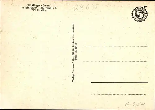 Ak Rickling im Kreis Segeberg, Hotel Ricklinger Damm, Innen und Außen