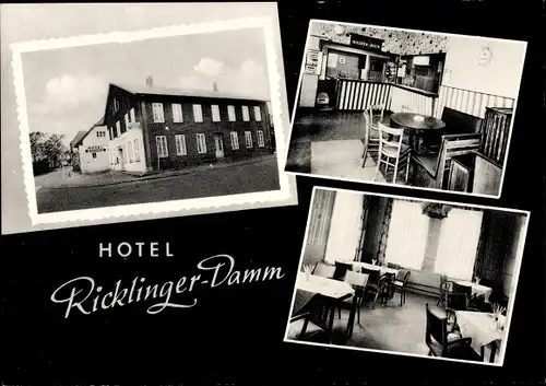 Ak Rickling im Kreis Segeberg, Hotel Ricklinger Damm, Innen und Außen