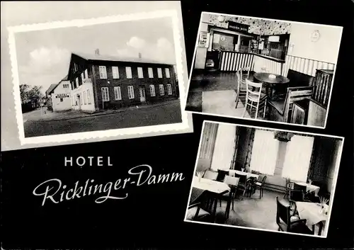 Ak Rickling im Kreis Segeberg, Hotel Ricklinger Damm, Innen und Außen