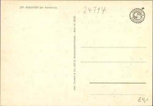 Ak Borgstedt in Schleswig Holstein, Straßenpartie, Bootsanlegestelle