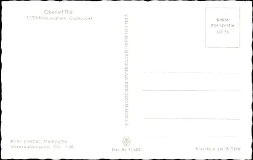 Ak Oberhof im Thüringer Wald, FDGB Erholungsheim Stachanow
