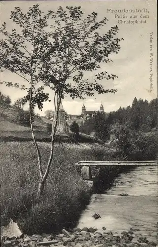 Ak Freudenstadt im Nordschwarzwald, Partie aus dem Christophstal