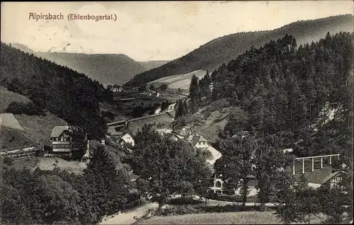 Ak Ehlenbogen Alpirsbach im Landkreis Freudenstadt, Talblick, Häuser