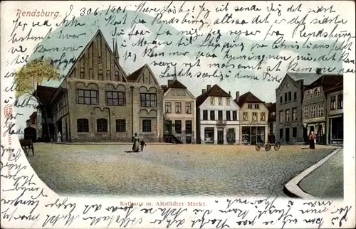 Ak Rendsburg in Schleswig Holstein, Rathaus, Altstädter Markt