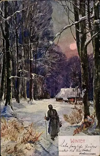 Künstler Ak Allegorie, Winter, Landschaft