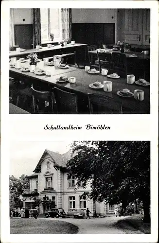 Ak Bimöhlen in Holstein, Schullandheim, gedeckter Tisch