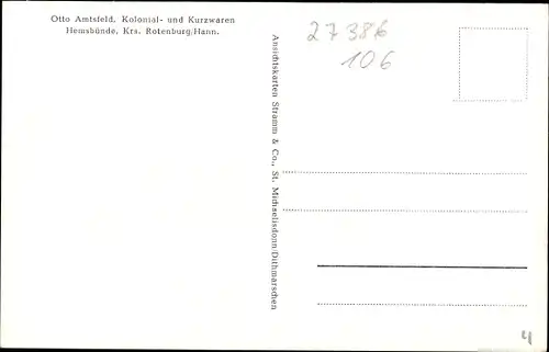 Ak Hemsbünde Kreis Rotenburg, Gasthof zur Kurve, Bürgermeister, Kaufhaus von Otto Amtsfeld