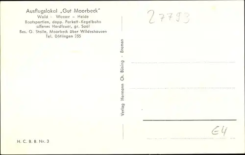 Ak Moorbeck Wildeshausen in Niedersachsen, Gut Moorbeck