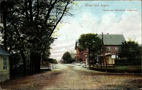 Ak Mohrkirch Osterholz in Schleswig Holstein, Ortspartie