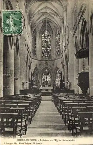 Ak Pont l Eveque Calvados, Interieur de l'Eglise Saint Michel