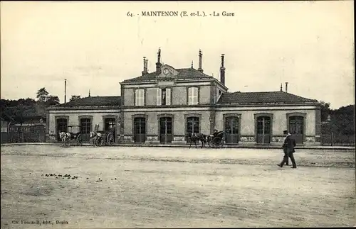 Ak Maintenon Eure et Loir, La Gare