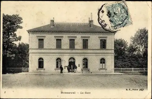 Ak Bonneval Eure et Loir, La Gare